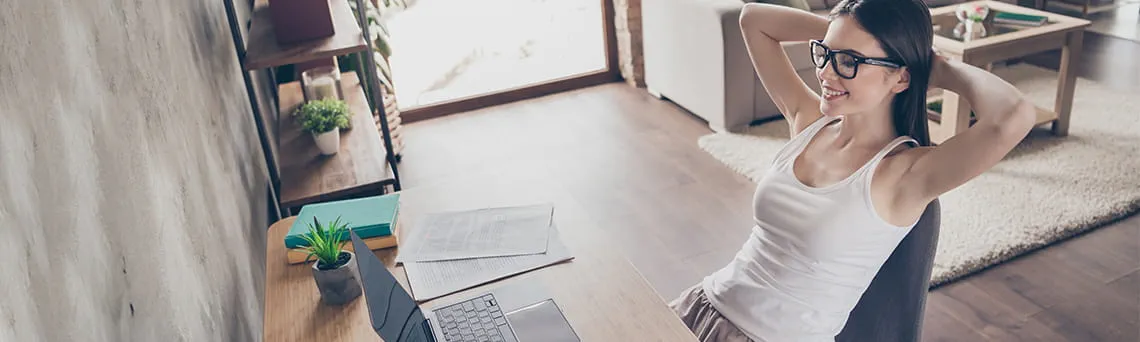 Entspannt und zufrieden im Home-Office arbeiten. Entspannt und zufrieden im Home-Office arbeiten.